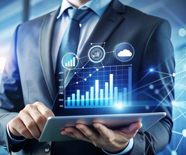 businessman-using-tablet-with-digital-graphics